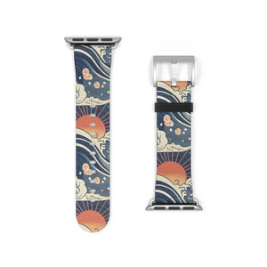 Sunrise wave watch band, japanese pattern apple strap - bands