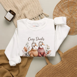 Chest graphic detail on the DipaliZ duck sweatshirt