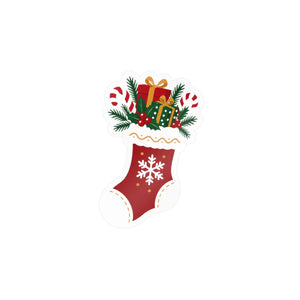 Christmas stocking kiss-cut vinyl decal - home decor decals