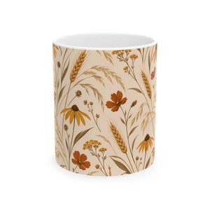 11 fluid ounce size of the DipaliZ autumn wildflower coffee mug