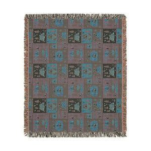 Cozy Cabin Patchwork Woven Blanket — Rustic Lodge Throw for Living Room & Cabin Decor