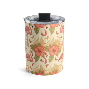 10oz Flamingo Tumbler – Clear Push-on Lid - Dipaliz - Tumblers