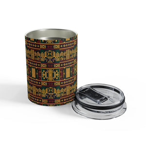 10oz Patterned Tumbler, African Tribal Print Insulated Travel Cup - Tumblers