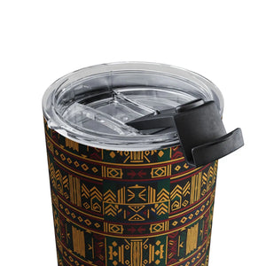 10oz Patterned Tumbler, African Tribal Print Insulated Travel Cup - Tumblers