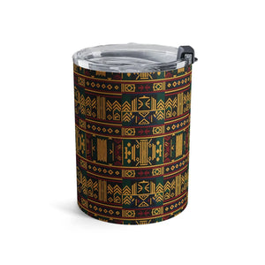 10oz Patterned Tumbler, African Tribal Print Insulated Travel Cup - Tumblers