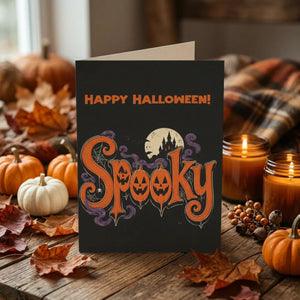 Spooky happy halloween greeting card - cards