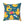 A square throw pillow featuring a whimsical cartoon rubber duck pattern on a dark teal background. The design includes yellow ducks in various playful poses, some wearing sunglasses, a flower crown, a raincoat and umbrella, and holding cups.