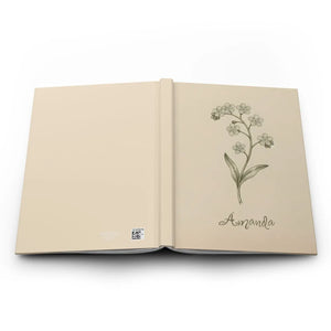 Personalized name floral hardcover journal - journals