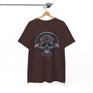 Skull with headphones, Unisex Heavy Cotton Tee