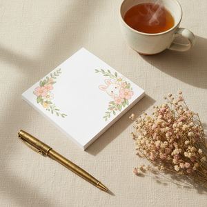 Floral Bunny Post-it Note Pads – Cute Spring Sticky Notes for Kids & Stationery Lovers