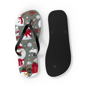Christmas snowman and decoration, Unisex Flip-Flops