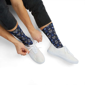 Hanukkah Menorah Pattern Socks