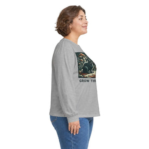 Grow through it mushroom long sleeve tee - t-shirts