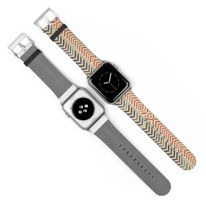 Tribal Chevron Pattern Watch Band - Boho Geometric Apple Watch Strap
