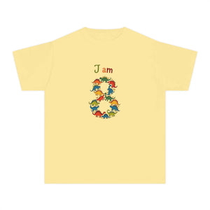 DipaliZ I Am 8 dinosaur kids birthday tee - the number drawn as the largest element