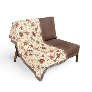 Boho Floral Woven Blanket – Cozy Southwestern Throw for Living Room & Bedspread