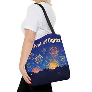 Festival of Lights Tote Bag — Diwali Fireworks Market & Celebration Tote