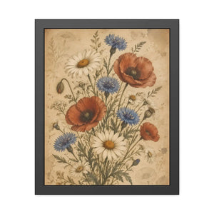 Framed paper poster – vintage wildflower botanical floral wall art - posters