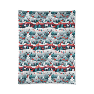 Rudolf Reindeer, Christmas Tree, snowman, Comforter