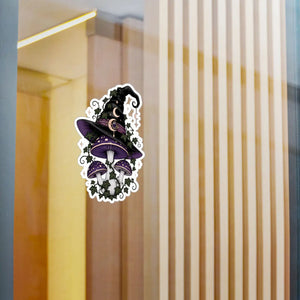 Mystical witch hat mushroom kiss-cut vinyl decal - home decor decals