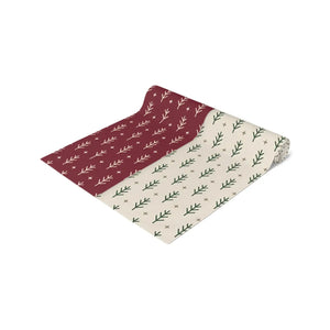 Rust & Cream Minimal Pine Table Runner — Rustic Holiday Dining Decor