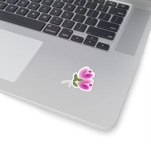 Ppink flower, Kiss-Cut Stickers