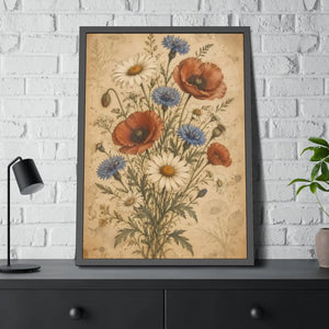 Framed paper poster – vintage wildflower botanical floral wall art - posters