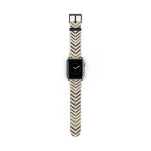 Chevron Pattern Watch Band — Neutral Geometric Apple Watch Strap