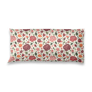 Floral Rose Satin Pillowcase — Soft Botanical Body Pillowcase