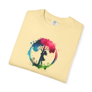 A girl hugging a tree World Environment Day Unisex Garment-Dyed T-shirt