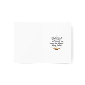 Diwali mandala greeting cards, gold diya design (pack of 1 10 30 50)