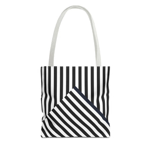 Black striped, AOP Tote Bag