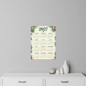 Gold accent leaves on the DipaliZ tropical palm calendar wall decal