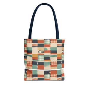 Aztec Patchwork Tote Bag – Boho Geometric All-Over Print Tote