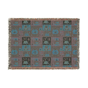 Cozy Cabin Patchwork Woven Blanket — Rustic Lodge Throw for Living Room & Cabin Decor