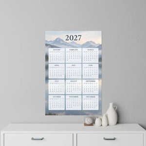2027 Mountain Lake Wall Calendar Decal — Yearly Planner Wall Decal