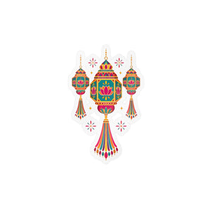 Colorful diwali lantern kiss-cut vinyl decal - home decor decals