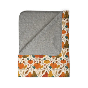 Autumn Pumpkin Patch Sherpa Blanket