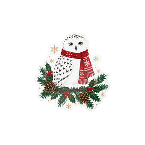 Christmas snowy owl kiss-cut vinyl decal - home decor decals