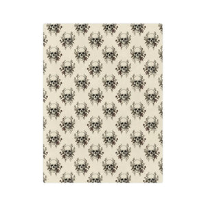 Skull & Roses Velveteen Microfiber Blanket — Gothic Floral Throw