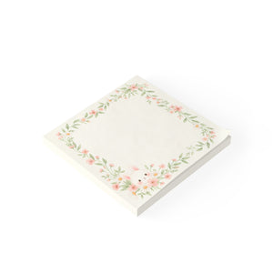 Floral Bunny Square Note Pad — Cute Spring Post-it® Sticky Notes