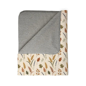 Autumn Leaves Sherpa Blanket — Cozy Fall Fleece Throw