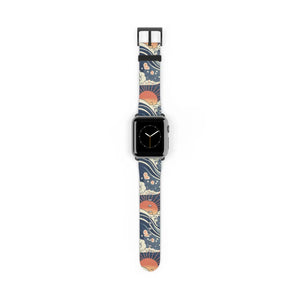Sunrise wave watch band, japanese pattern apple strap - bands