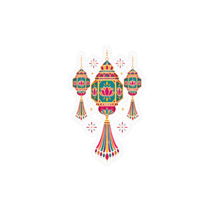 Colorful diwali lantern kiss-cut vinyl decal - home decor decals