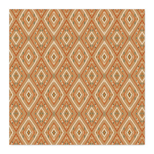 Southwest Diamond Geometric Fabric by the Yard — Rust Orange Spun Polyester