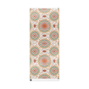 Wrapping Paper Roll — Boho Floral Medallion Gift Wrap (Retro Teal, Mustard & Coral)