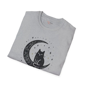 Mildly mystical black cat moon t-shirt - t-shirts