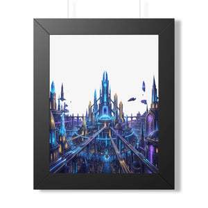 Dipaliz a futuristic city framed vertical poster - posters prints & visual artwork