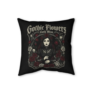 Dark rose detail from the DipaliZ gothic decorative pillow design