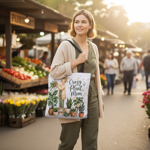 Crazy Plant Mom Tote Bag — Plant Lover Canvas Tote